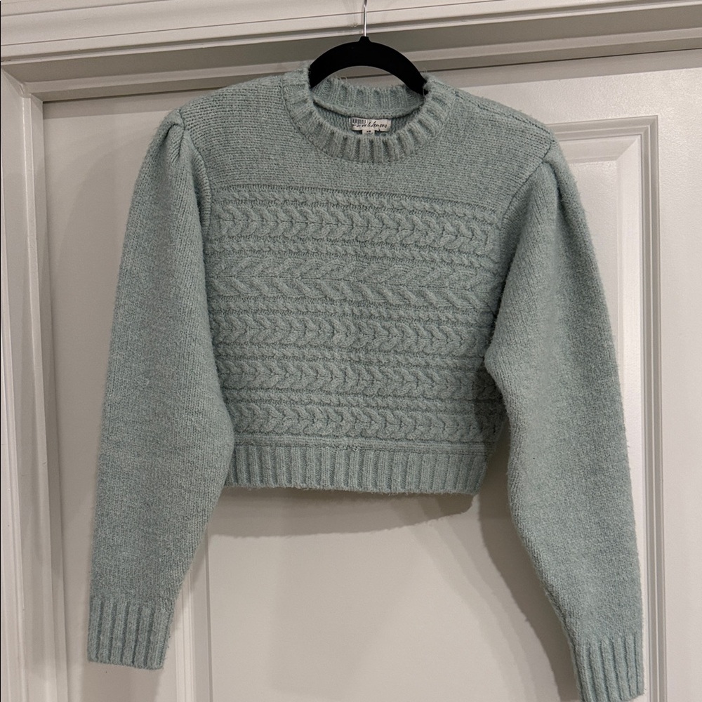 For love & Lemons Textured Knit Sweater in Light Blue